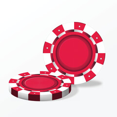 Online casino poker chip banner vector icon illustration