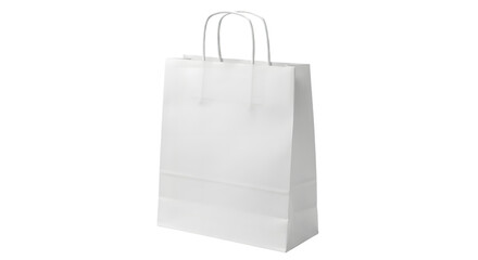 White clean paper shopping bag. isolated transparent background