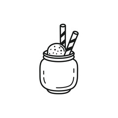 A Sweet Treat in a Jar Outline Illustration