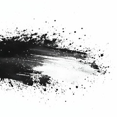 Black ink splash, abstract art, white background, design element
