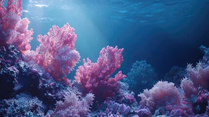 Obraz premium an abstract underwater environment with pink accents.
