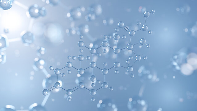 fludrocortisone molecular structure 3d, antihypotensive agents structural chemical formula view from a microscope