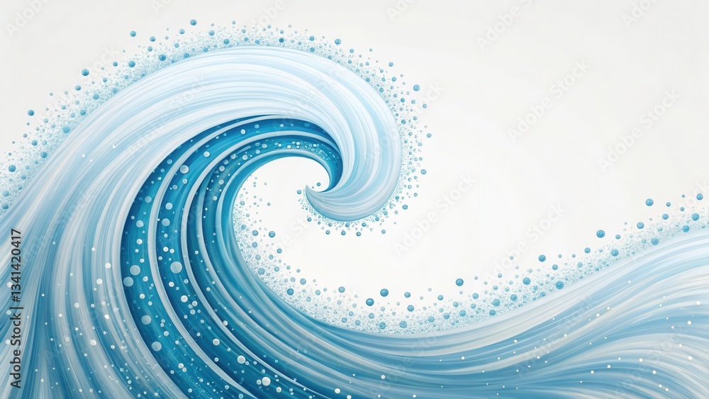 Aufkleber dynamic blue wave illustration, showcasing intricate lines and flowing patterns.