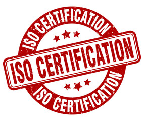 iso certification stamp. iso certification label. round grunge sign