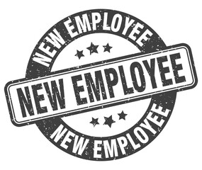 new employee stamp. new employee label. round grunge sign
