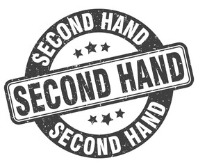 second hand stamp. second hand label. round grunge sign