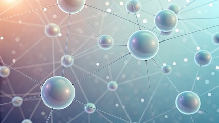 Abstract representation of interconnected molecules and atoms in a scientific design.
