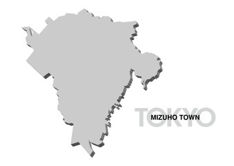 東京都瑞穂町の3D地図