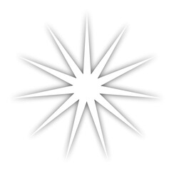 White starburst with a shadow
