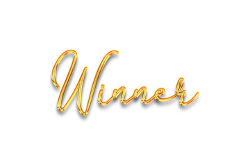 Winner luxury transparent 3d text style effect