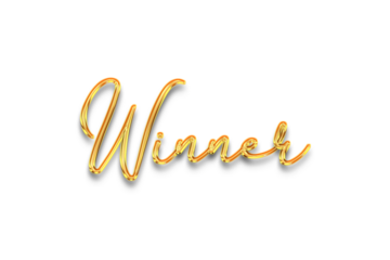 Winner luxury transparent 3d text style effect