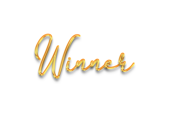 Winner luxury transparent 3d text style effect