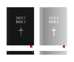 Holy Bible book isolated on white background.