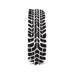 Black car tire tracks vector. Dirty tyre tracks stock flat design 