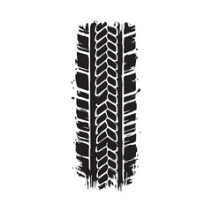 Black car tire tracks vector. Dirty tyre tracks stock flat design 