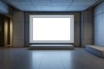 Contemporary Concrete Gallery with Blank Frames