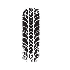 Black car tire tracks vector. Dirty tyre tracks stock flat design 