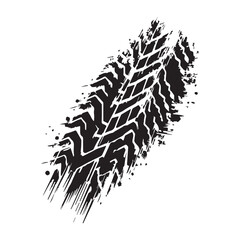 Black car tire tracks vector. Dirty tyre tracks stock flat design  © Riki