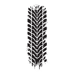 Black car tire tracks vector. Dirty tyre tracks stock flat design 