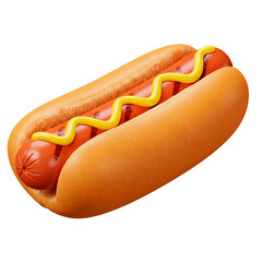 3d illustration of a delicious hot dog