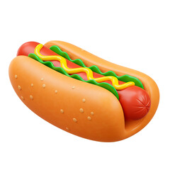 3d illustration of a hot dog
