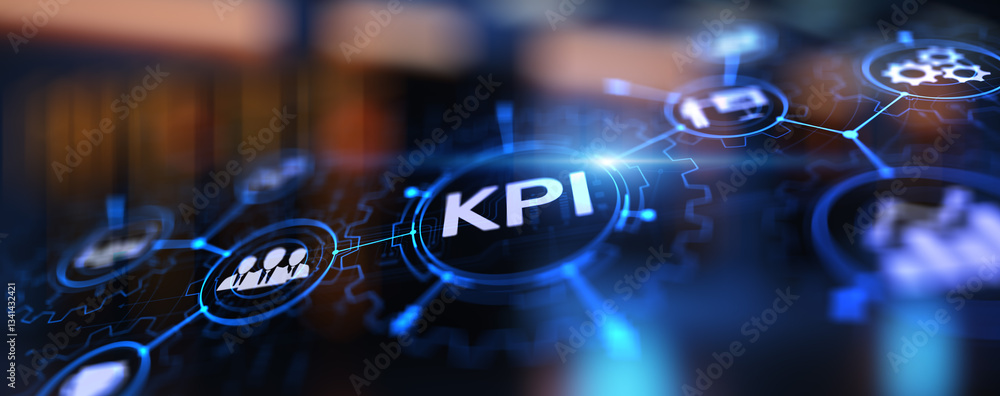 Poster kpi - key performance indicator. business and industrial analysis. internet and technology concept o