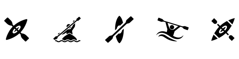 Kayaking icon set. Kayak icon. Vector Illustration. EPS 10