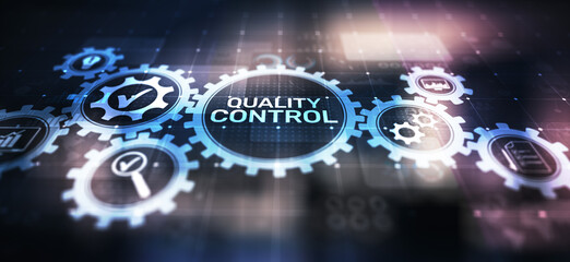 Quality control assurance standards business technology concept.