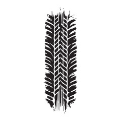 Black car tire tracks vector. Dirty tyre tracks stock flat design 