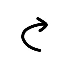 Arrow Turn Right Hand Drawn Icon