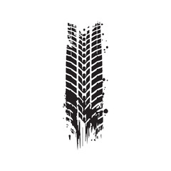 Black car tire tracks vector. Dirty tyre tracks stock flat design 