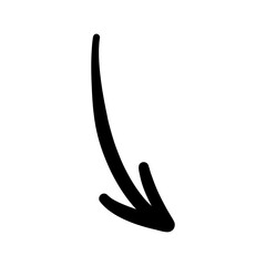 Arrow Pointing Down Right Hand Drawn Icon