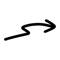 Arrow Zig Zag Right Hand Drawn Icon