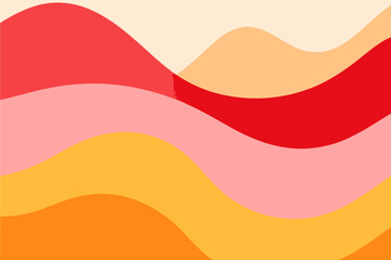 An abstract illustration featuring wavy lines in warm, vibrant colors.