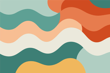 Abstract wavy background design in calming pastel and earthy tones.