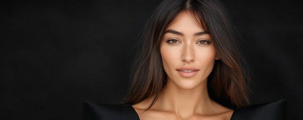 Fototapeta premium Stunning portrait of a confident model showcasing elegant features and striking beauty