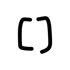 Hand-drawn square bracket line. Abstract random doodle icon.