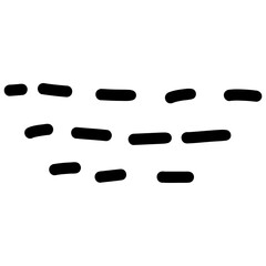 Hand-drawn dash line pattern. Abstract random doodle icon.