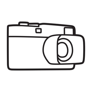 recommend clip art: simple square camera line art facing right