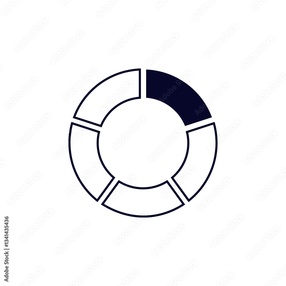 Poster the design features a pie chart that has a solid black circle located in the center, all presented o