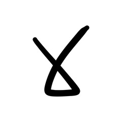 Hand-drawn ribbon line. Abstract random doodle icon.