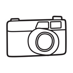 box camera, simple line art black and white