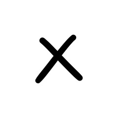 Hand-drawn x line. Abstract random doodle icon.