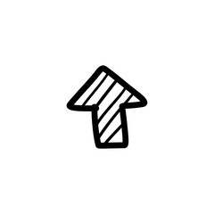 Arrow Up Small scribble. Hand-drawn doodle shape icon.