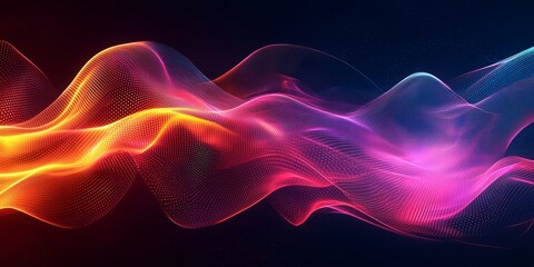Colorful Wave Patterns in Abstract Digital Art Background
