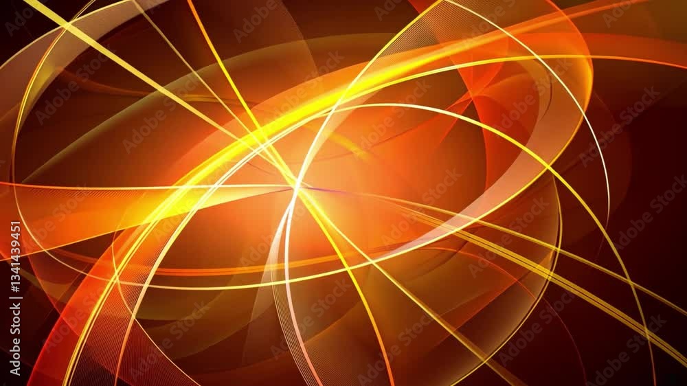 Poster dynamic abstract background with swirling yellow and orange light trails creating sense of motion an