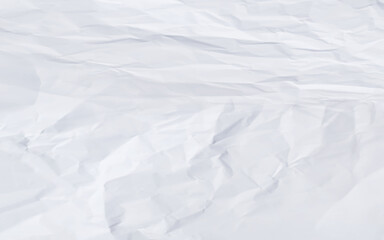 White clean crumpled paper background. Horizontal crumpled empty paper template for posters and banners. Vector illustration