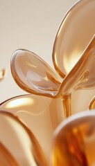 Abstract golden liquid flowing, creating elegant shapes and textures.  Perfect for beauty, luxury, or wellness.