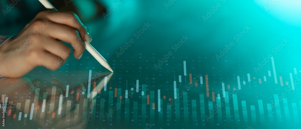 Aufkleber financial data analysis and performance tracking visualization.