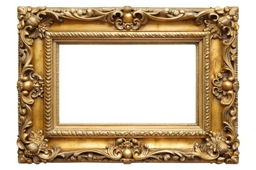 Gold Picture Frame isolated on white background
